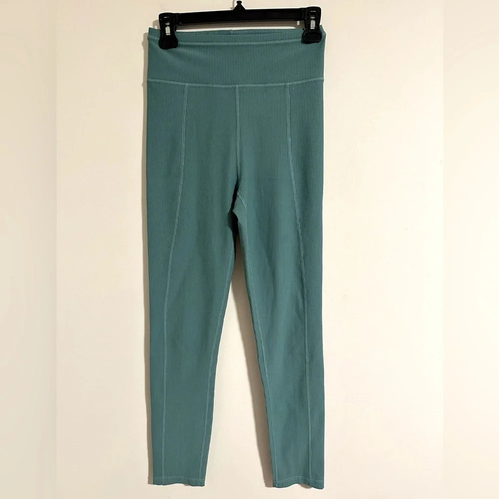 For Love and Lemons Eva ribbed seamed leggings pants in seafoam green